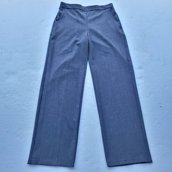 Sag Harbor Womens Dress Pants Size 6 Gray Stretch Flat Front Elastic Waist Back - Picture 1 of 9
